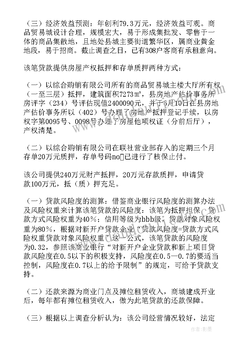 2023年贷款调查报告(精选5篇)