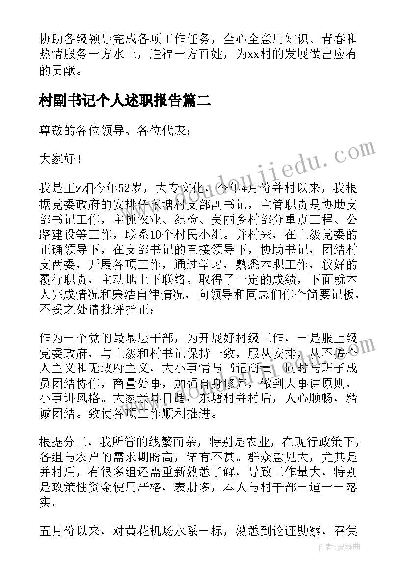 最新村副书记个人述职报告 副书记个人述职报告(大全5篇)