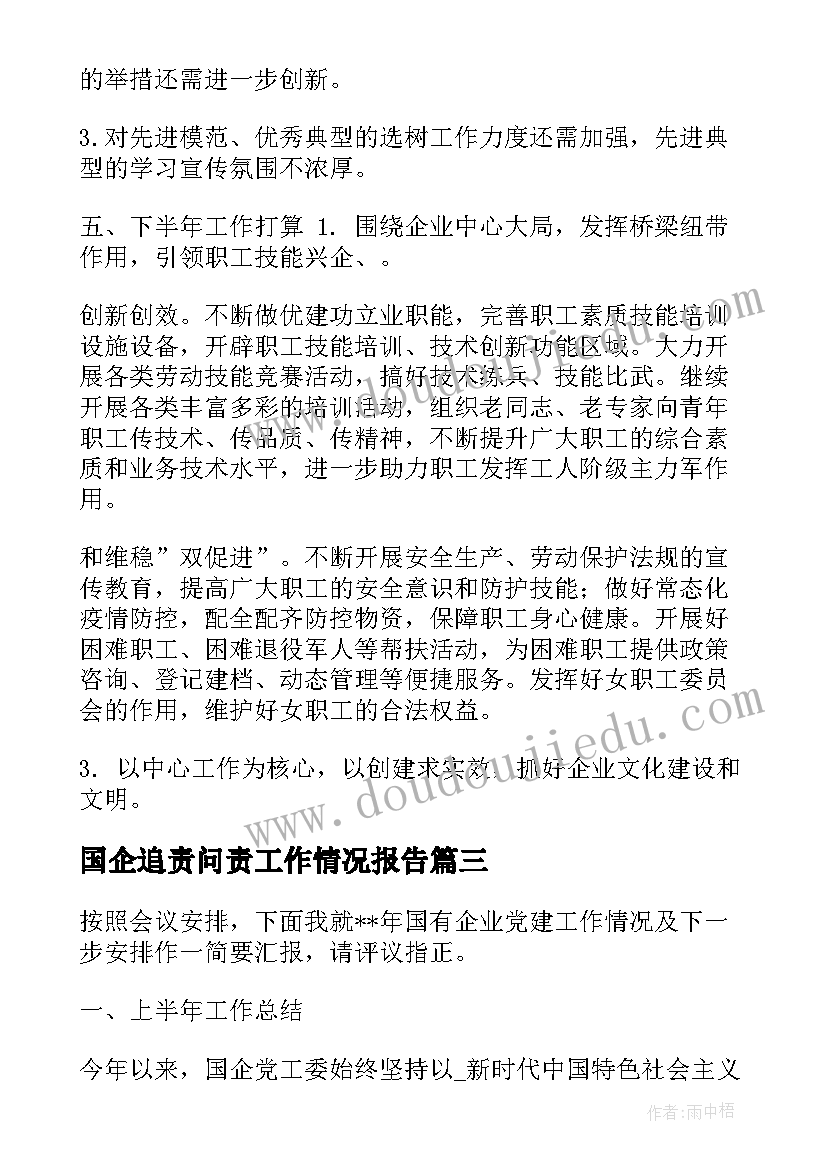 2023年国企追责问责工作情况报告(优质5篇)