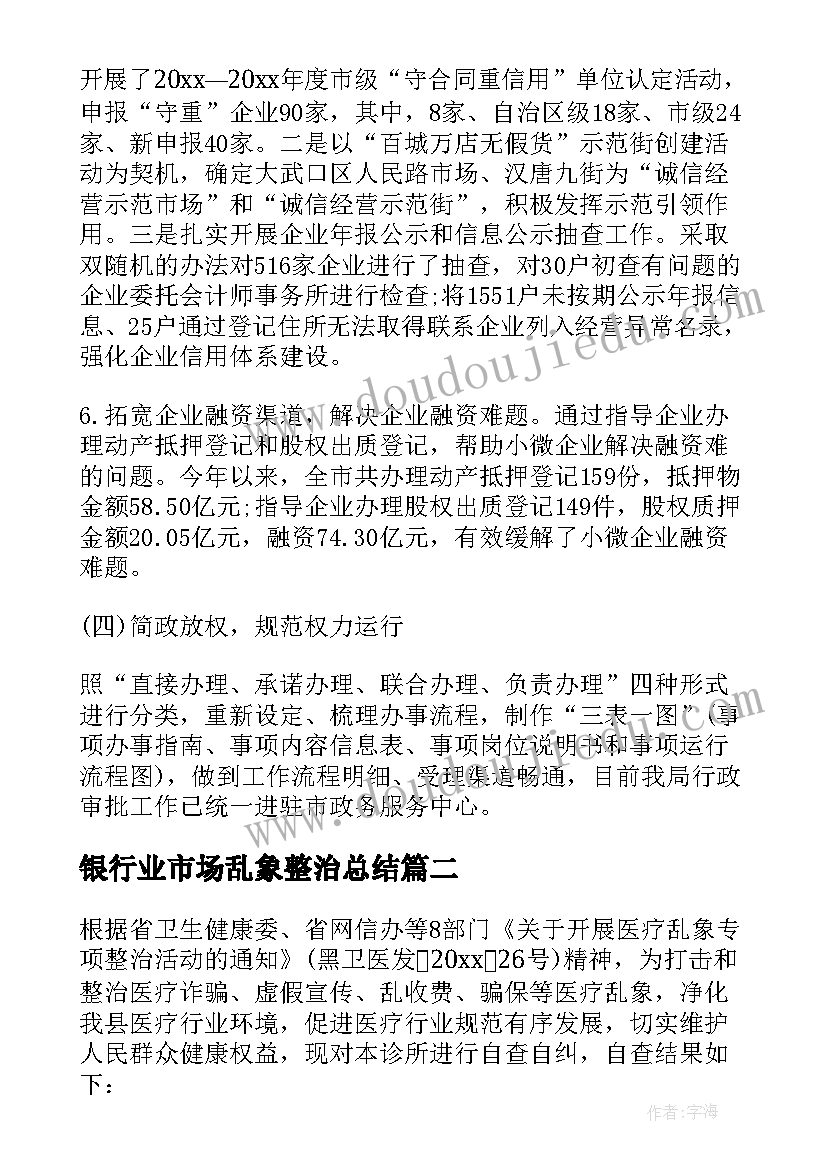 2023年银行业市场乱象整治总结(优秀5篇)