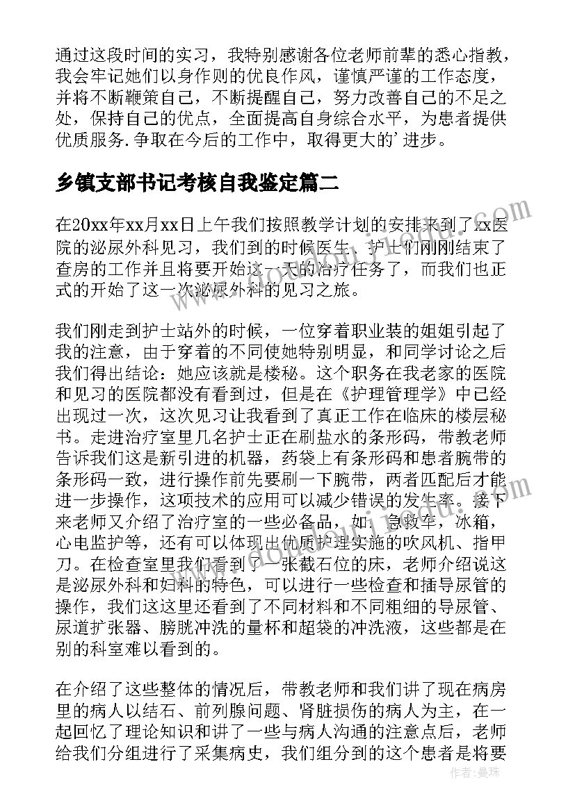 最新乡镇支部书记考核自我鉴定(汇总5篇)