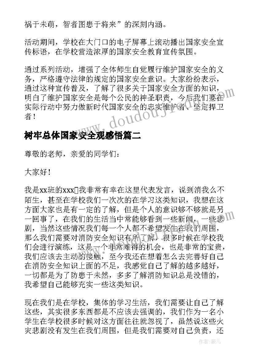 2023年树牢总体国家安全观感悟(模板5篇)