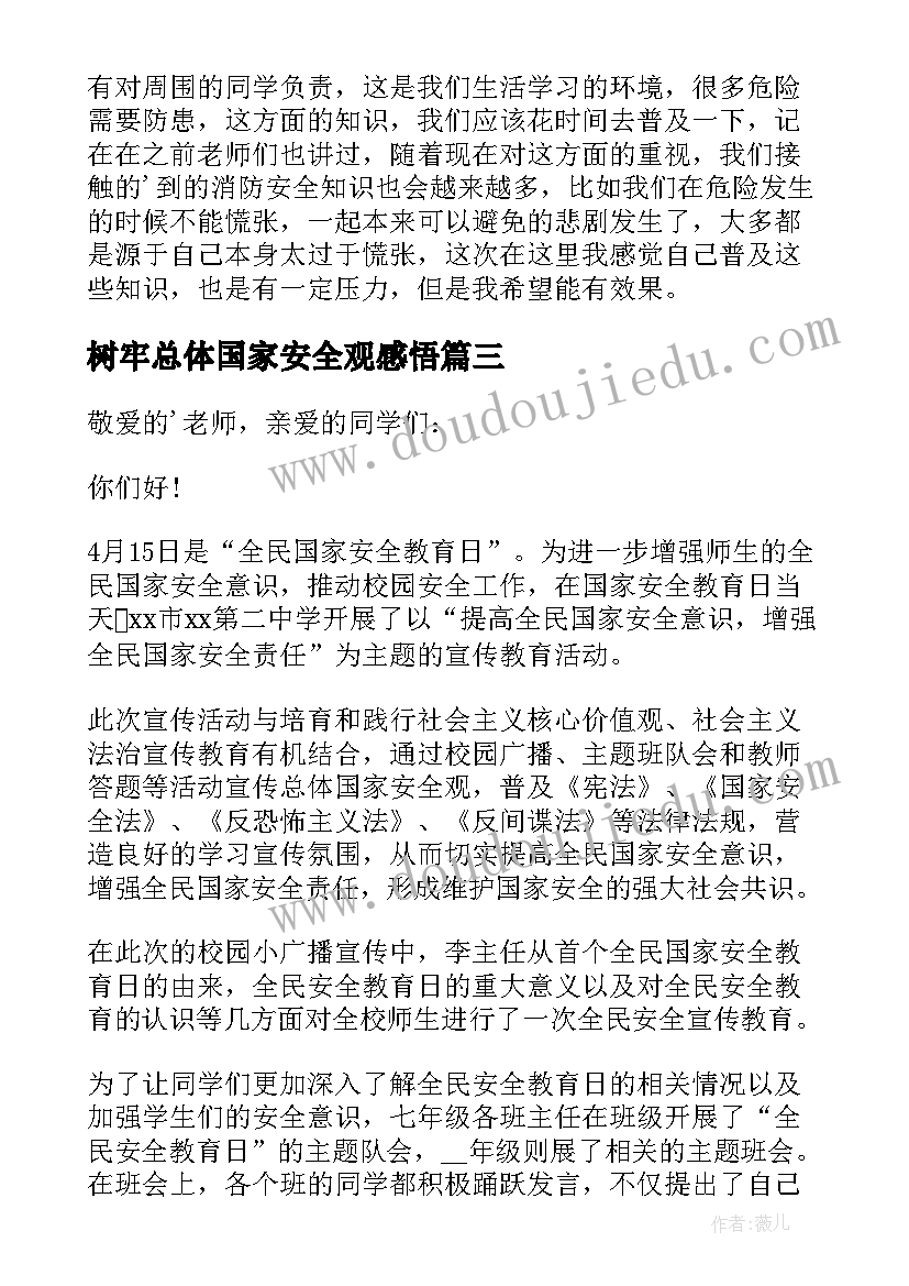 2023年树牢总体国家安全观感悟(模板5篇)