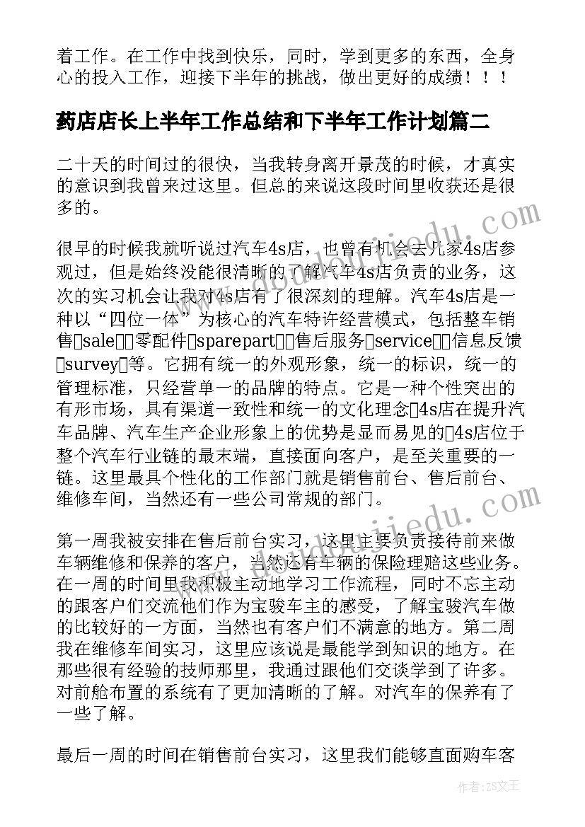 2023年药店店长上半年工作总结和下半年工作计划(模板5篇)