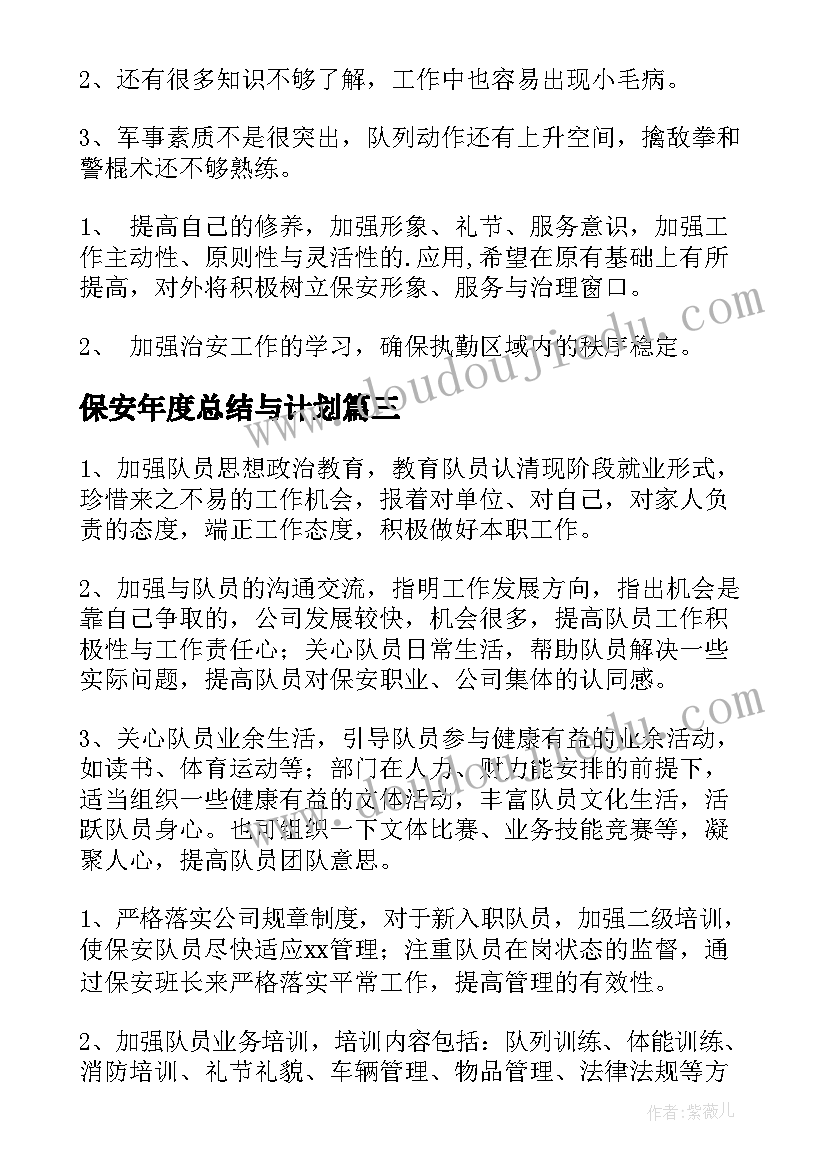 2023年保安年度总结与计划 年度保安工作计划(优质8篇)