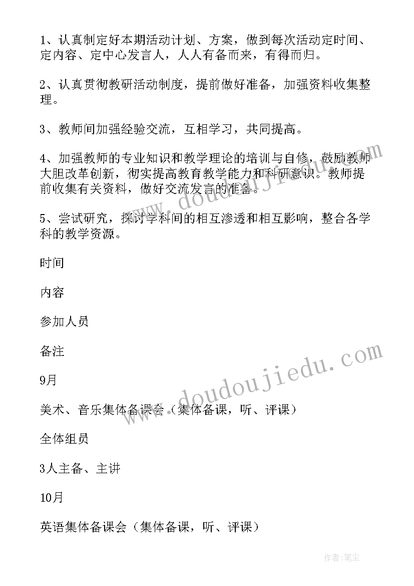 小学教研计划一学期(模板5篇)