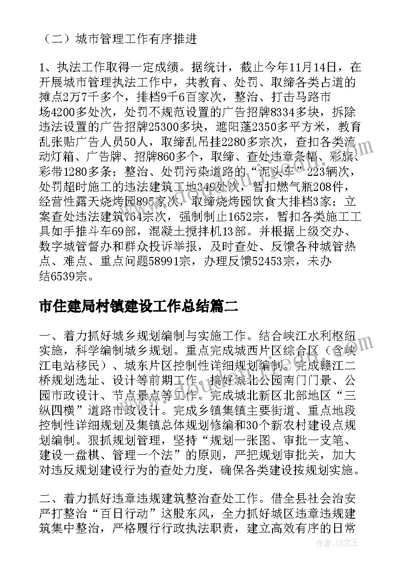 2023年市住建局村镇建设工作总结 县住建局规划与村镇科工作总结(通用5篇)