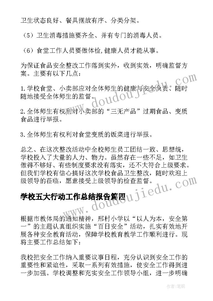 2023年学校五大行动工作总结报告 学校开展护苗行动工作总结(实用5篇)