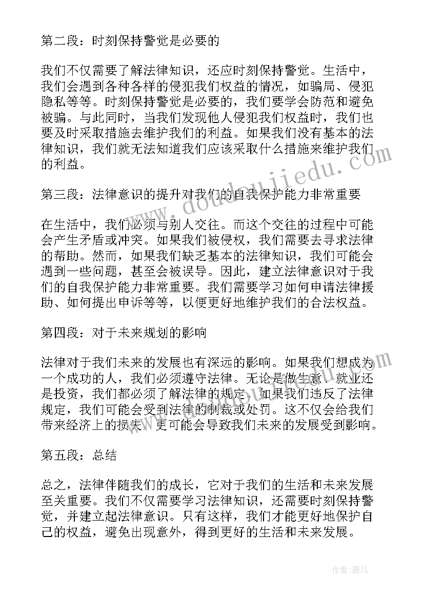 2023年法律青春与成长心得体会(模板5篇)