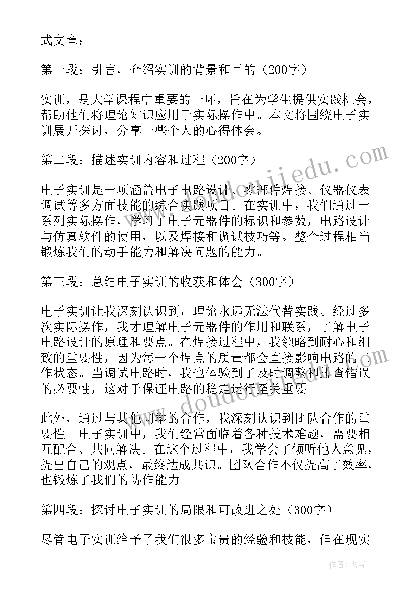 2023年电子技能实训心得体会(精选5篇)