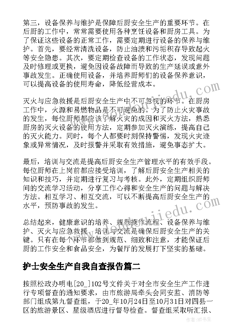 2023年护士安全生产自我自查报告(精选7篇)