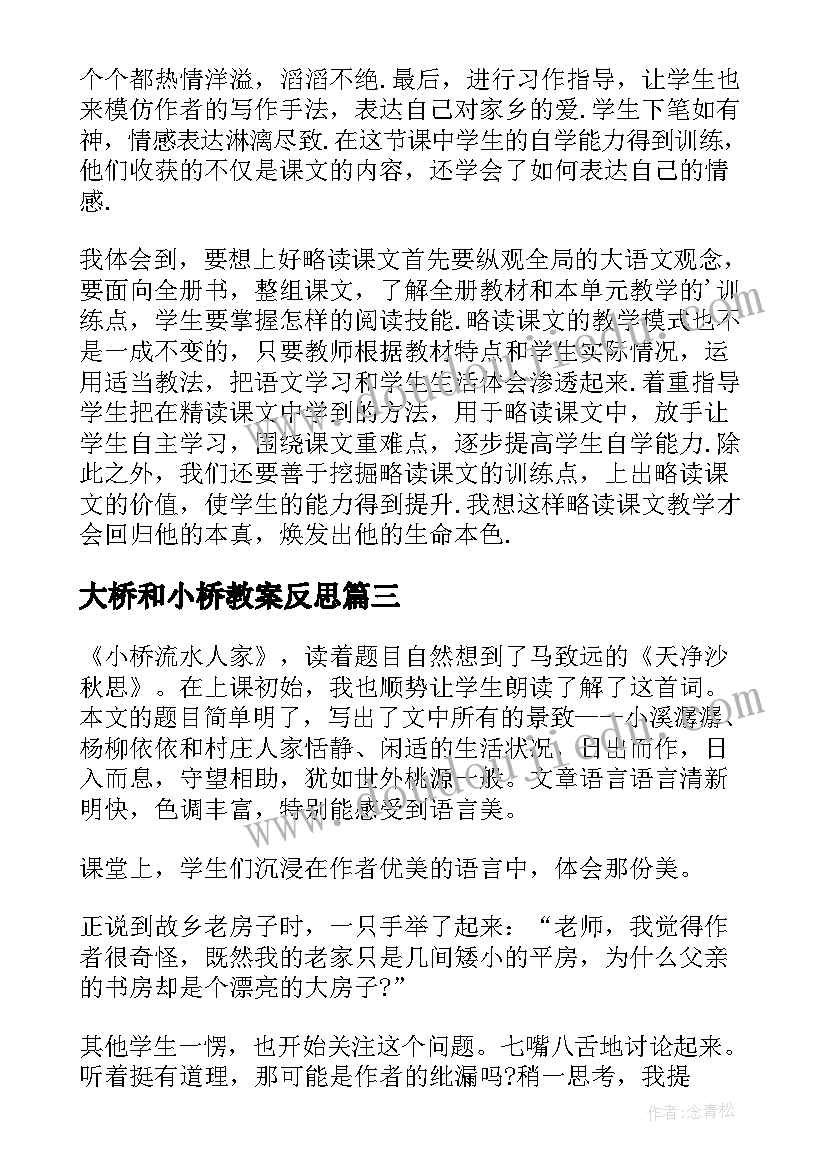 最新大桥和小桥教案反思(优秀5篇)