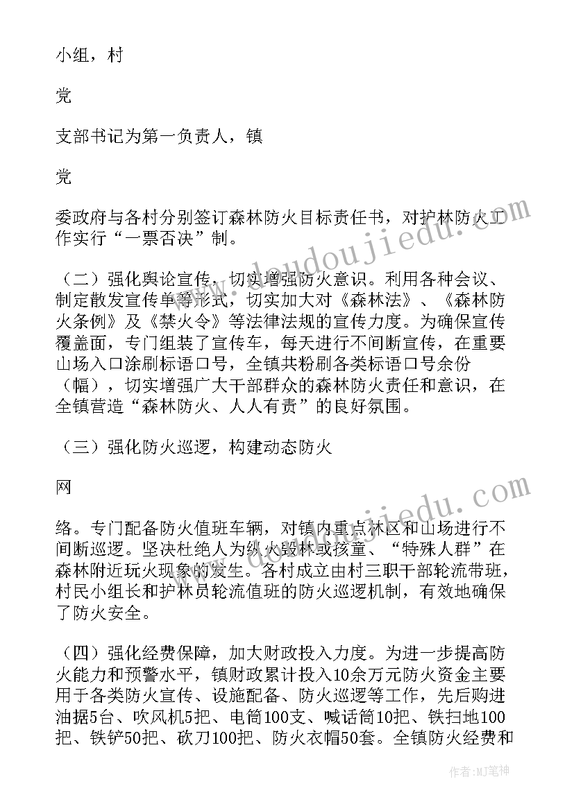 森林防火检查报告(通用5篇)