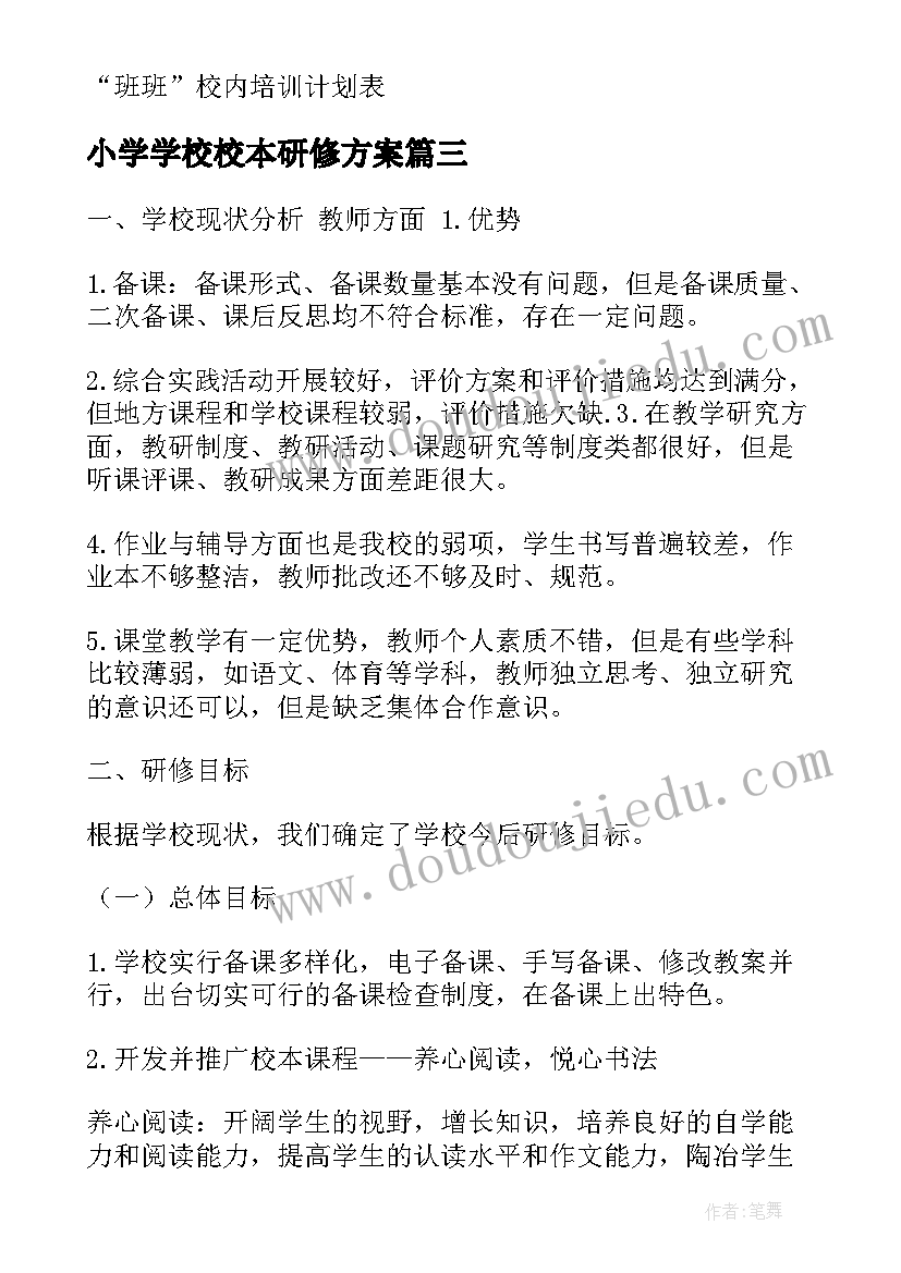 最新小学学校校本研修方案(优质9篇)