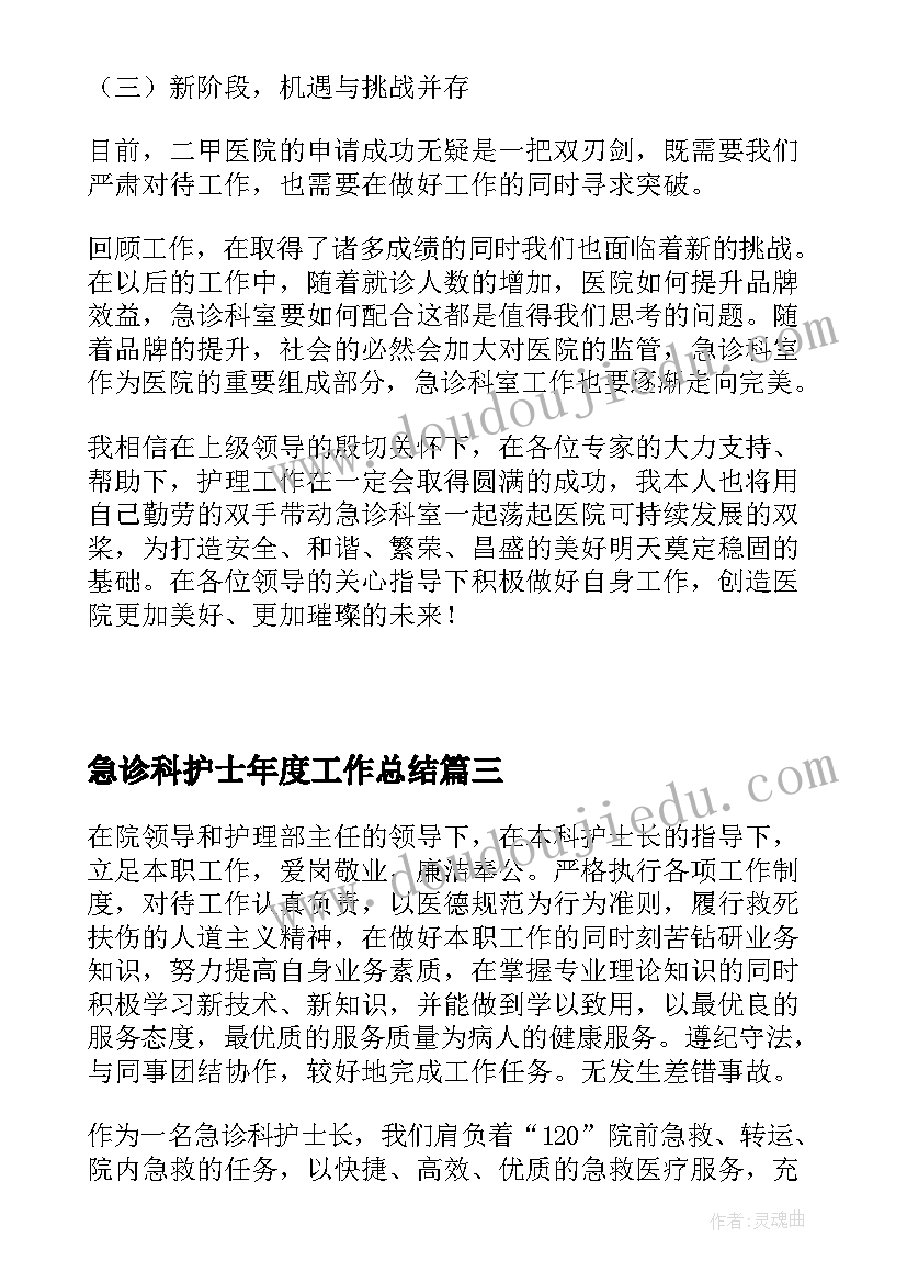 最新急诊科护士年度工作总结(优秀8篇)