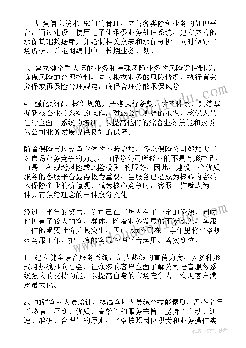 2023年保险公司半年工作总结及下半年工作计划 保险公司下半年的工作计划(大全10篇)