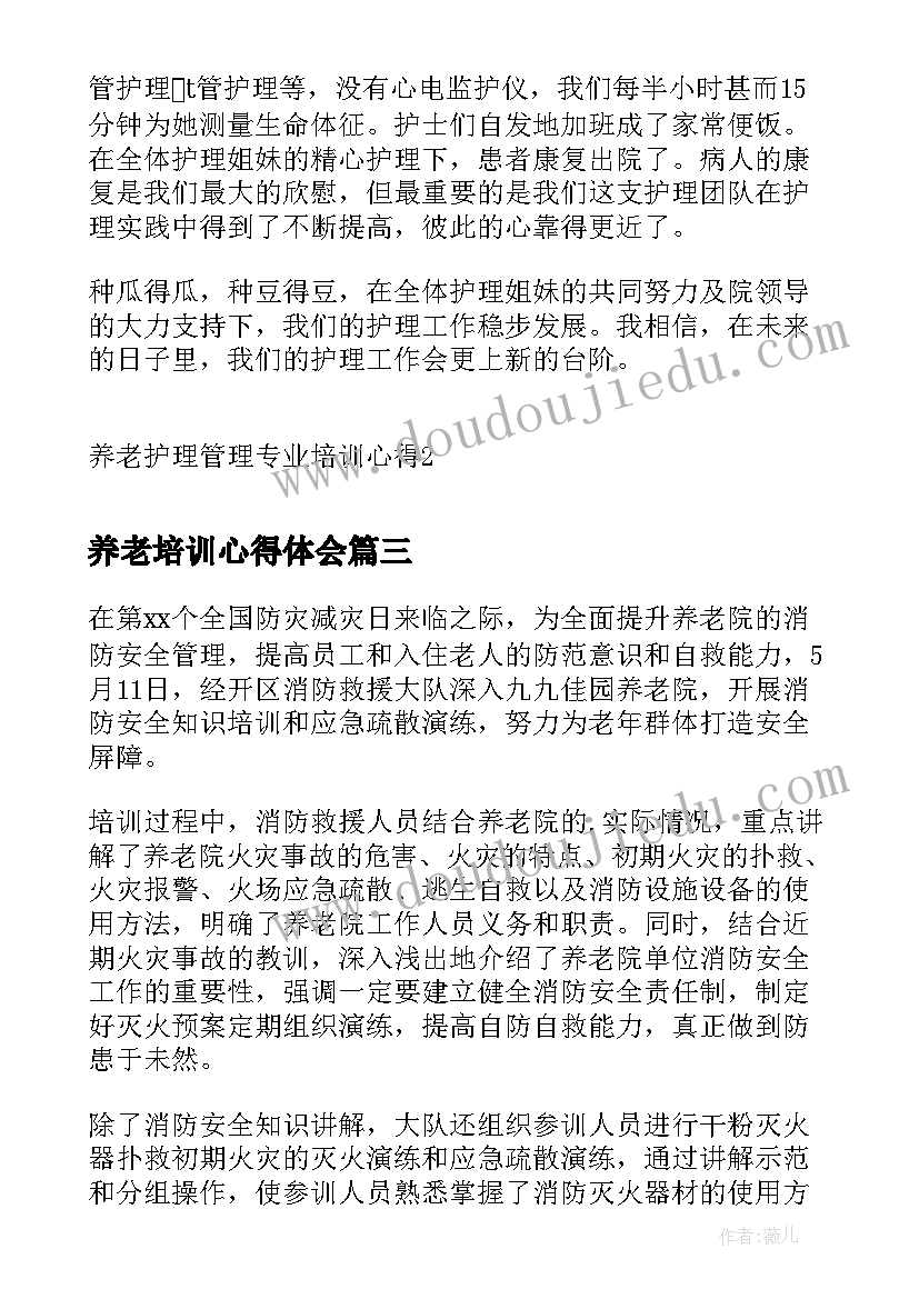 2023年养老培训心得体会(大全10篇)