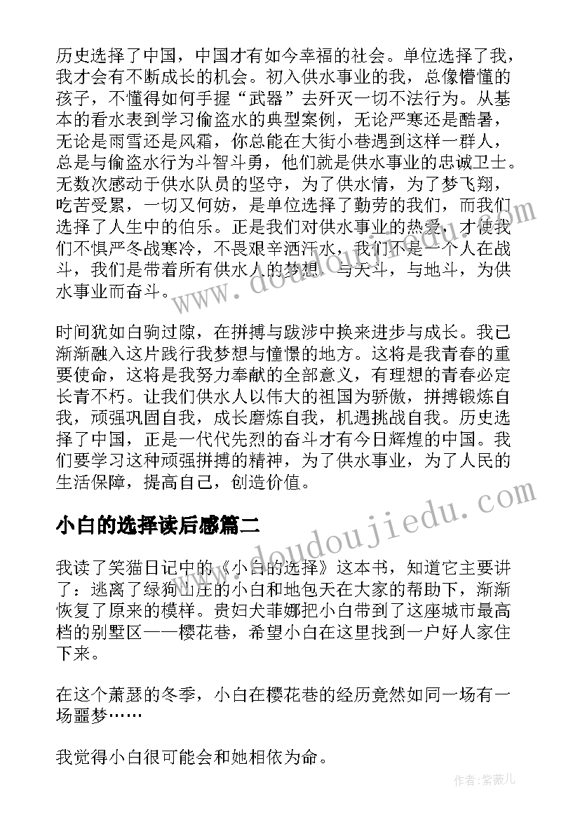 小白的选择读后感(实用9篇)