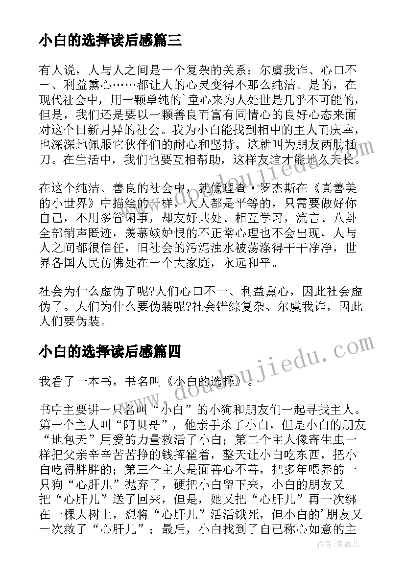 小白的选择读后感(实用9篇)