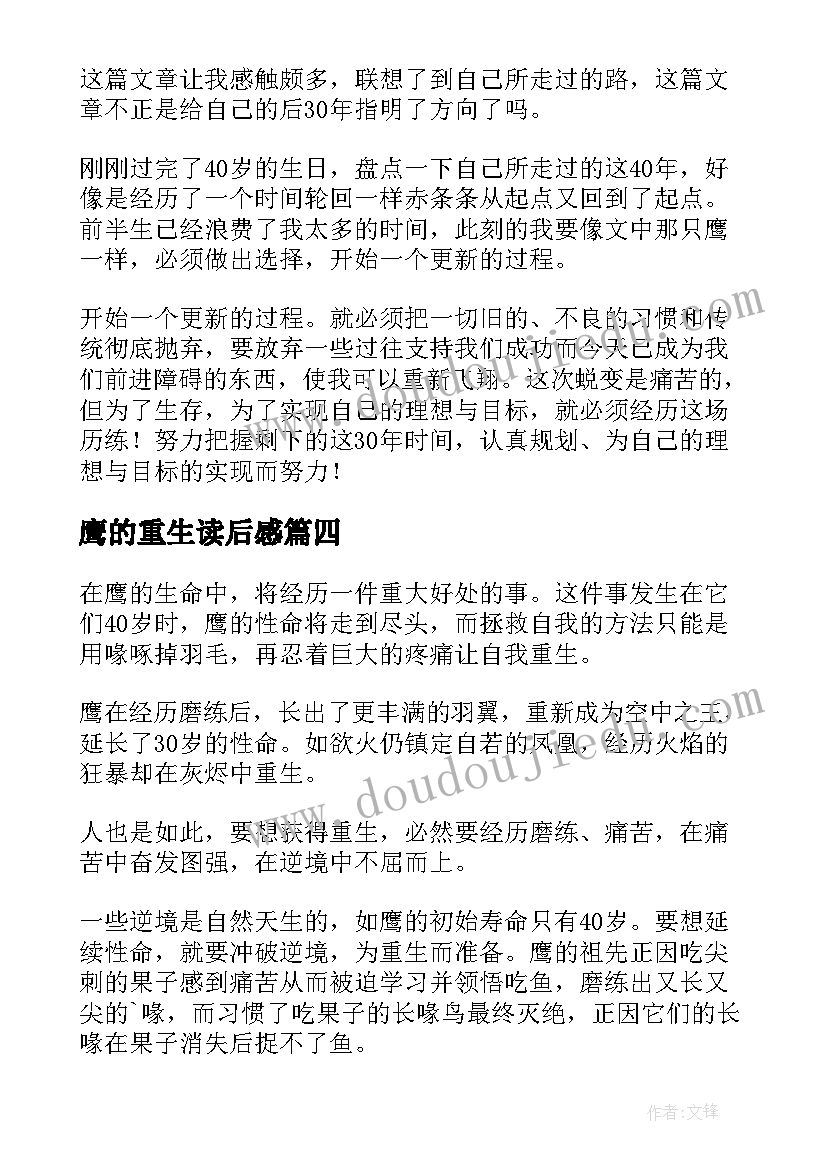 2023年鹰的重生读后感 鹰重生读后感(优质5篇)