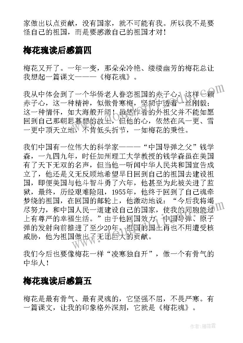 2023年梅花瑰读后感(模板5篇)