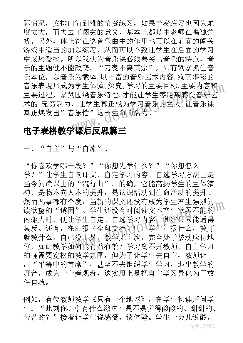 2023年电子表格教学课后反思(实用9篇)