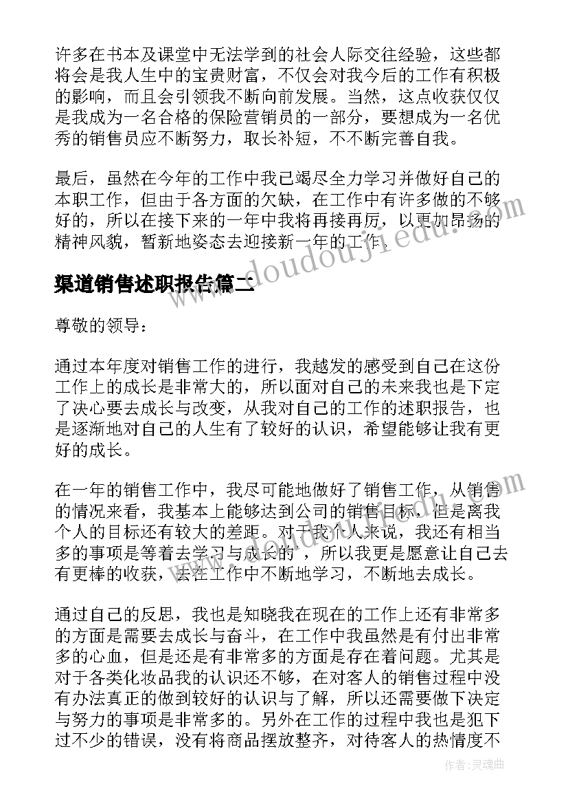 2023年渠道销售述职报告 销售人员述职报告(优质6篇)