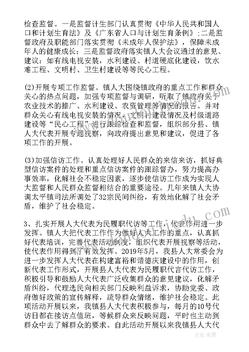 2023年镇人大代表述职报告书(模板5篇)