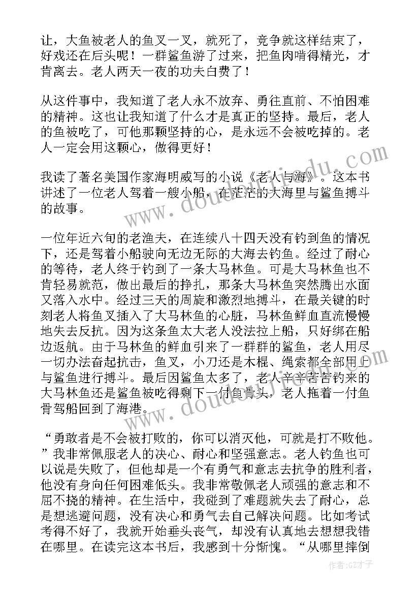 最新老人与海小学生读后感(通用6篇)