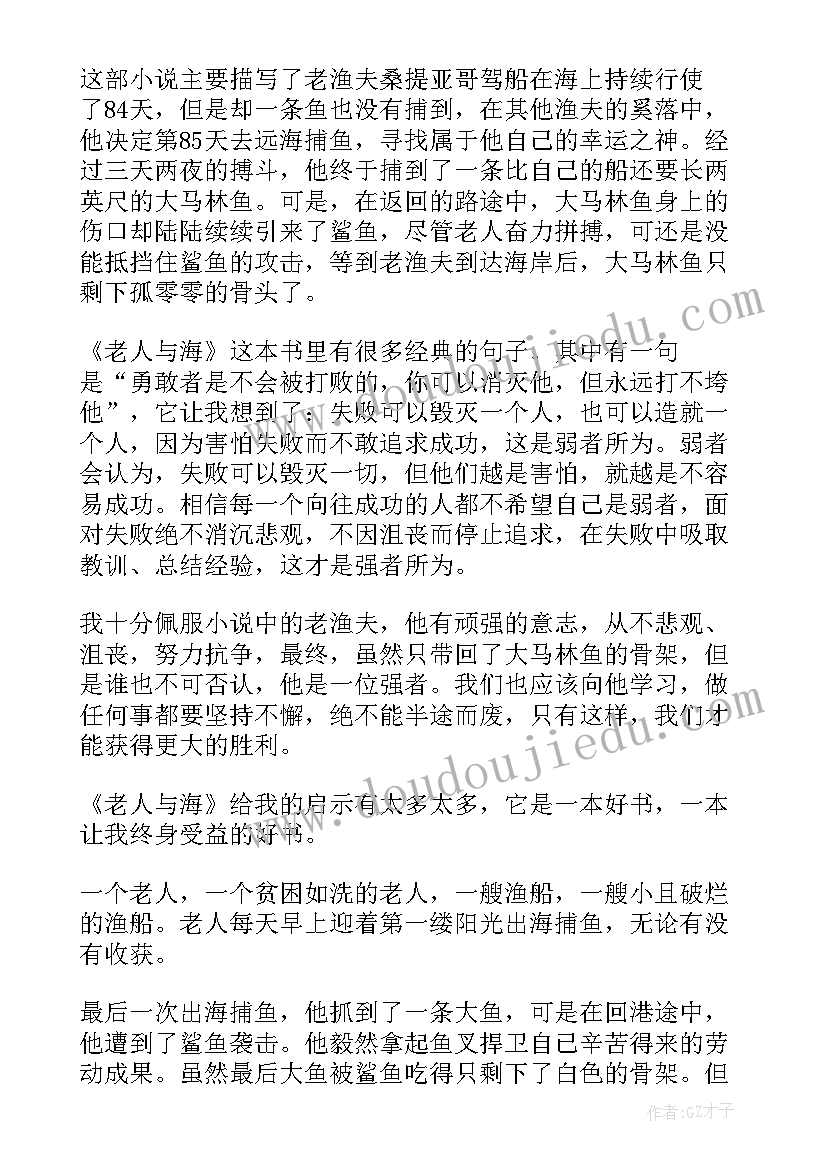 最新老人与海小学生读后感(通用6篇)