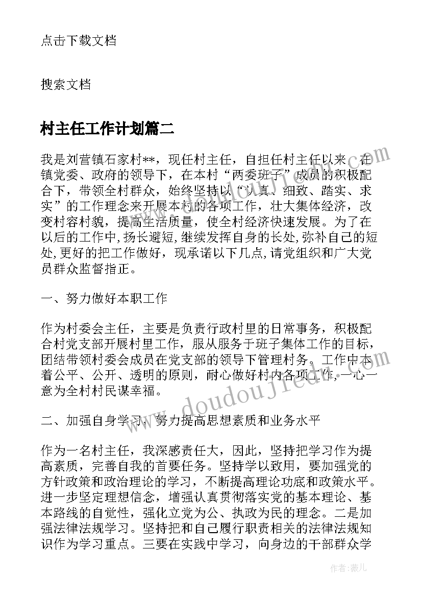 2023年村主任工作计划 村主任总结和计划汇报(汇总10篇)