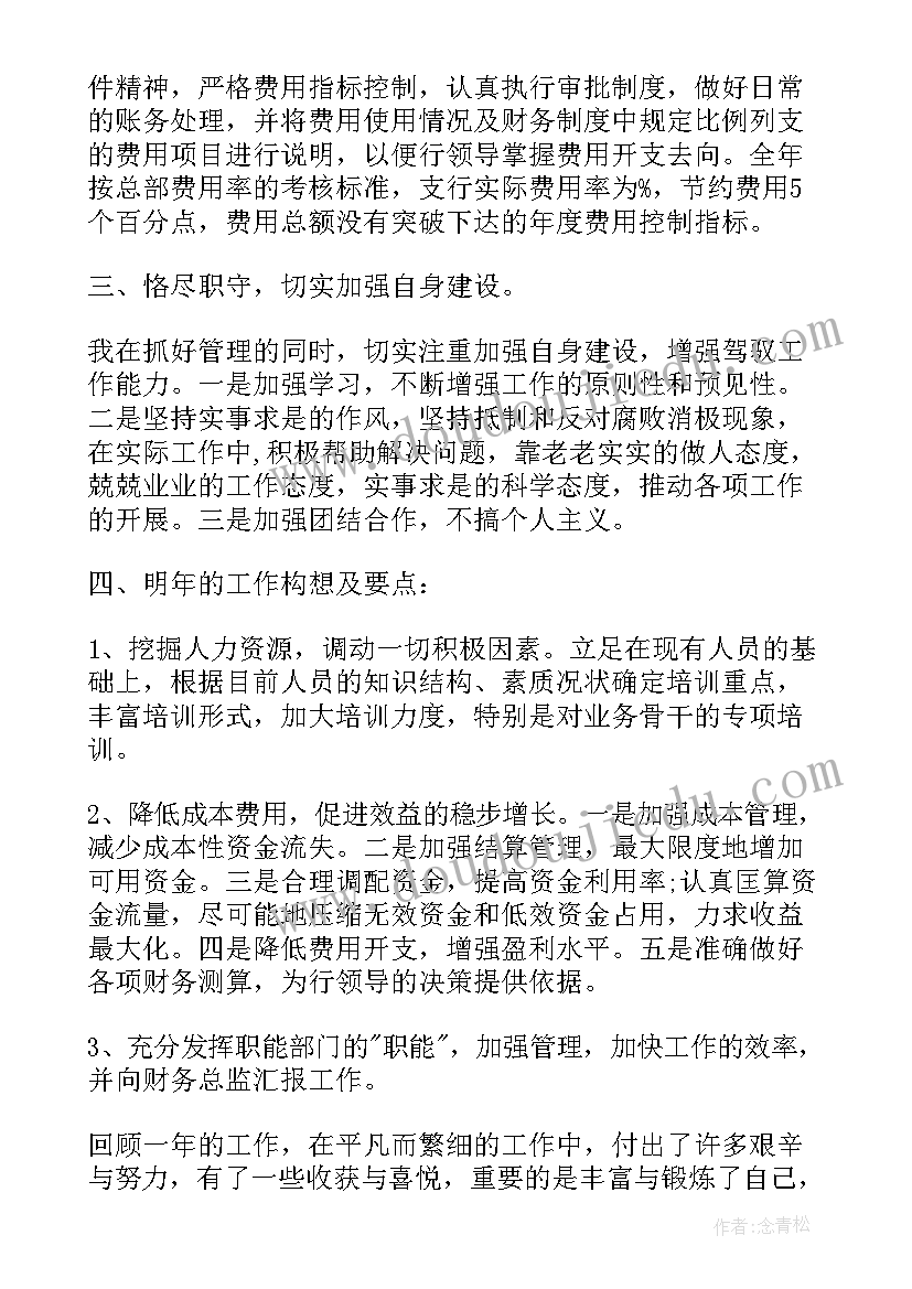 医院财务个人述职报告(精选10篇)