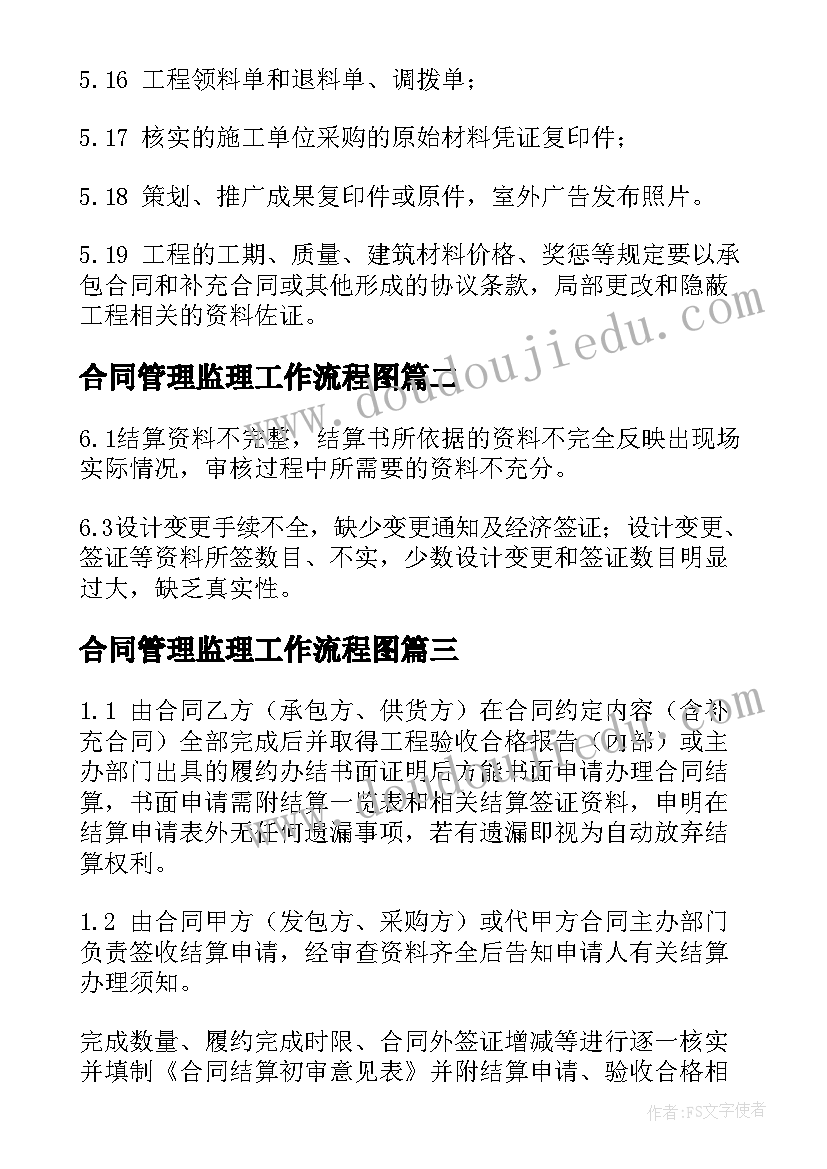 2023年合同管理监理工作流程图(优秀5篇)