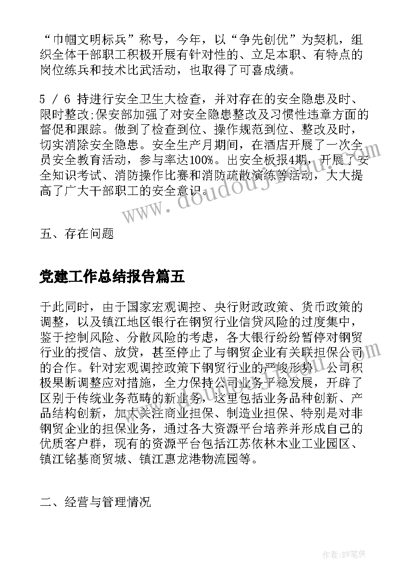 2023年党建工作总结报告(实用5篇)