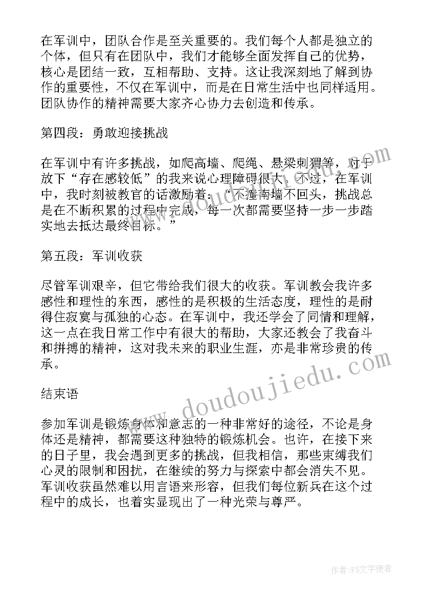 2023年大学生新兵军训心得体会 带新兵军训心得体会(模板7篇)