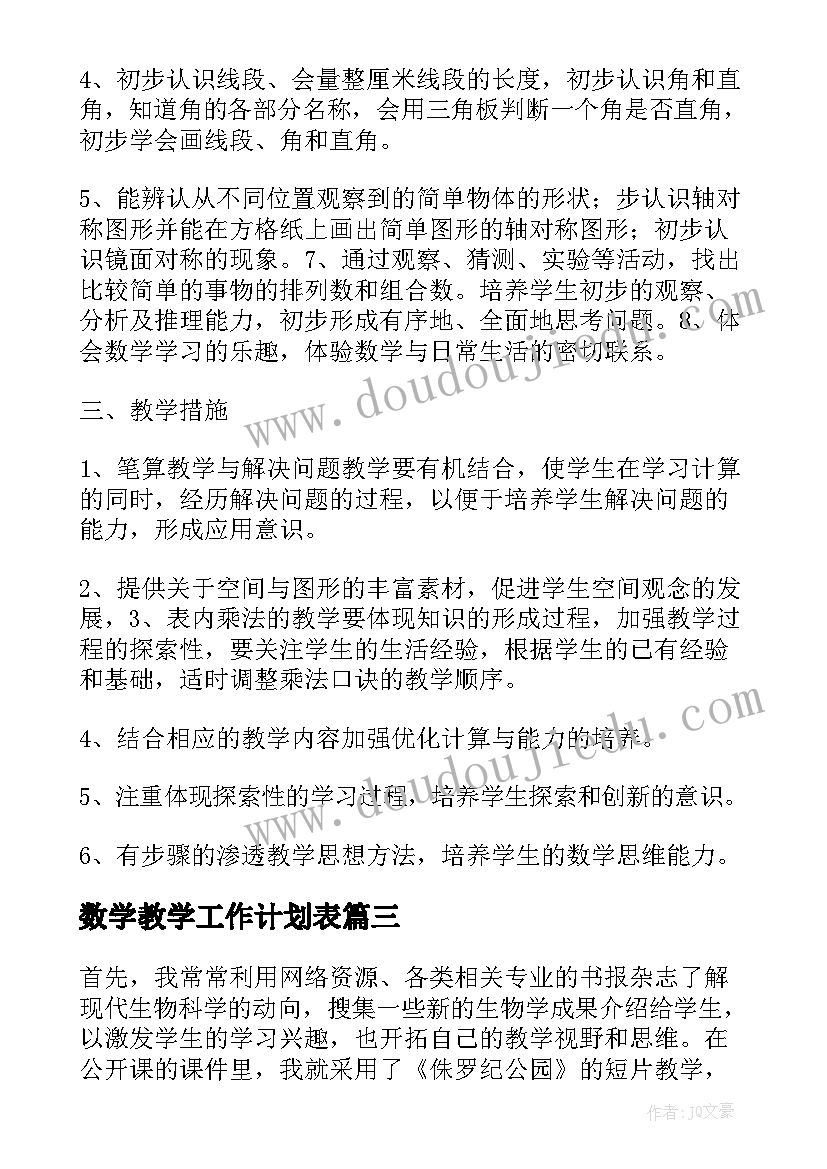 2023年数学教学工作计划表 实用的生物教学工作计划(精选5篇)