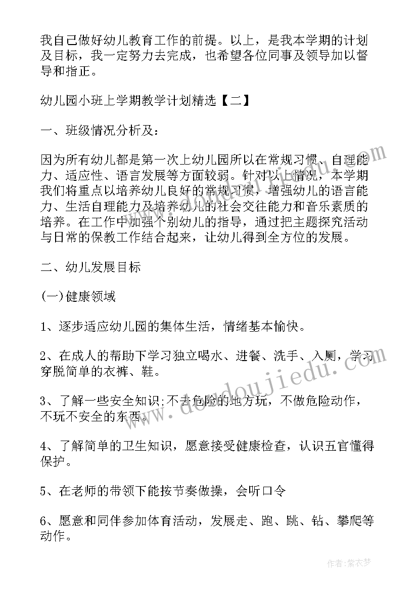 幼儿园大班上学期教学工作计划(优质10篇)