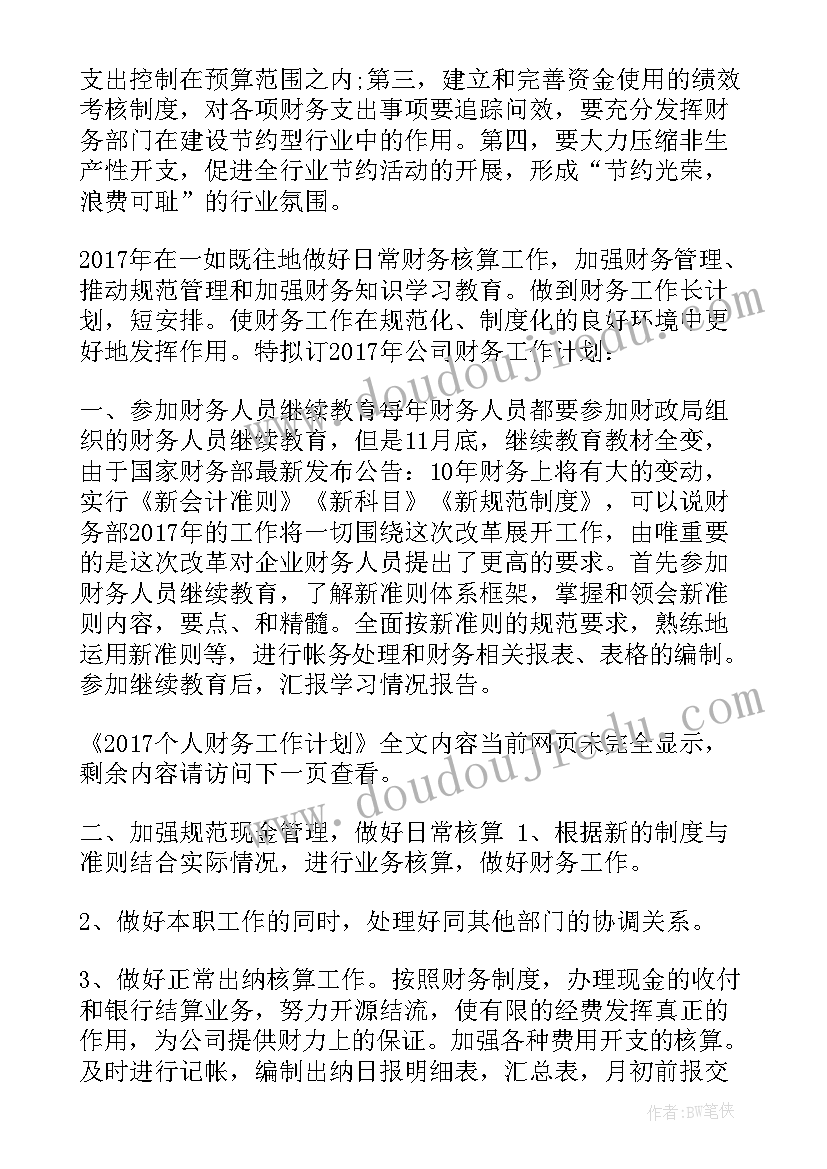 2023年财务个人年度工作总结及计划(精选8篇)