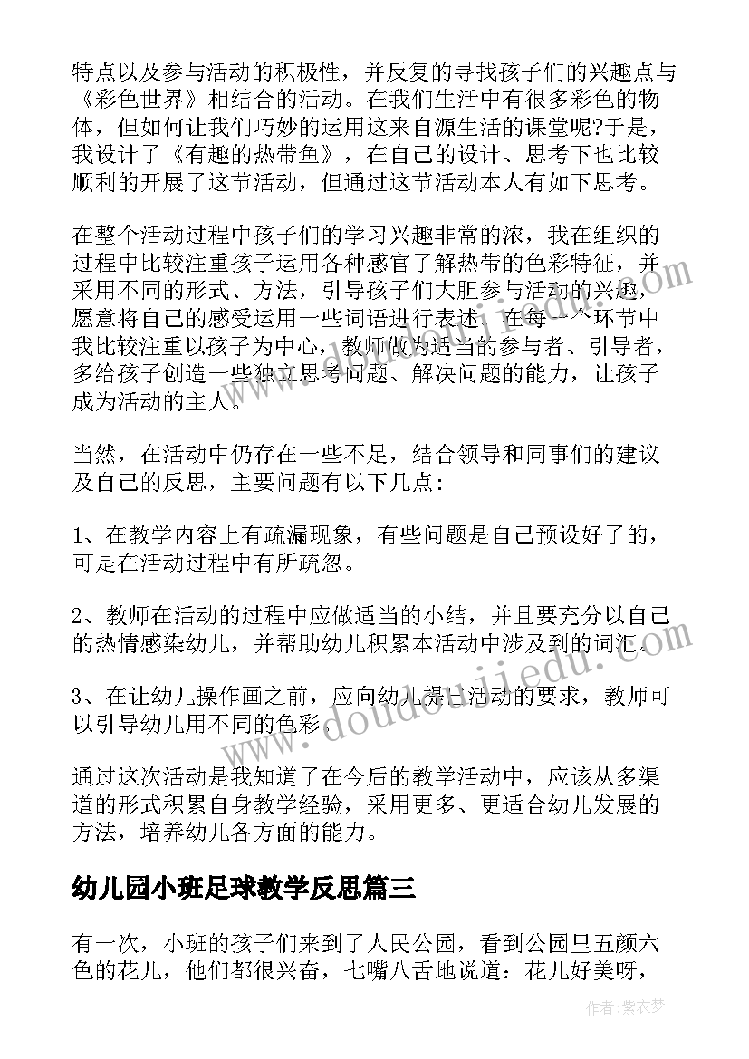 2023年幼儿园小班足球教学反思(精选10篇)