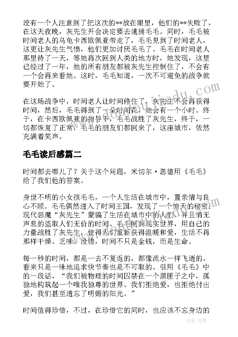 2023年毛毛读后感(实用6篇)