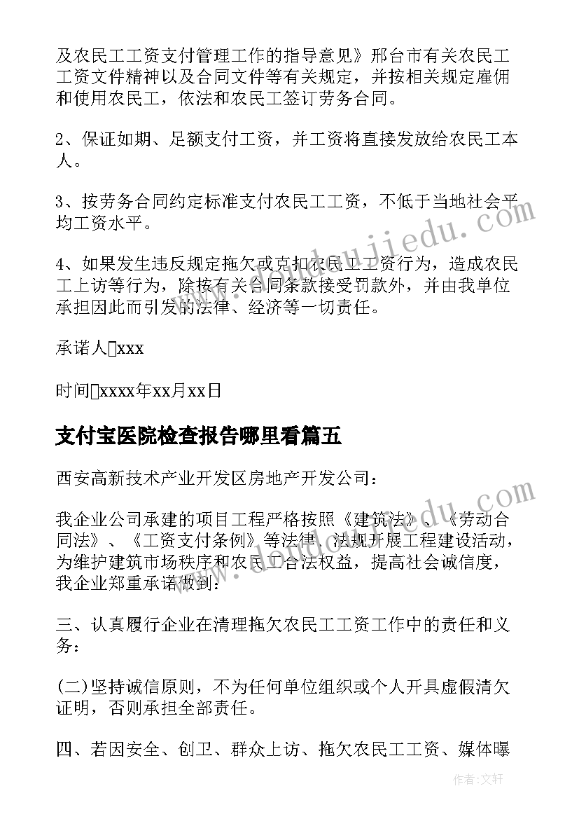 最新支付宝医院检查报告哪里看(汇总5篇)