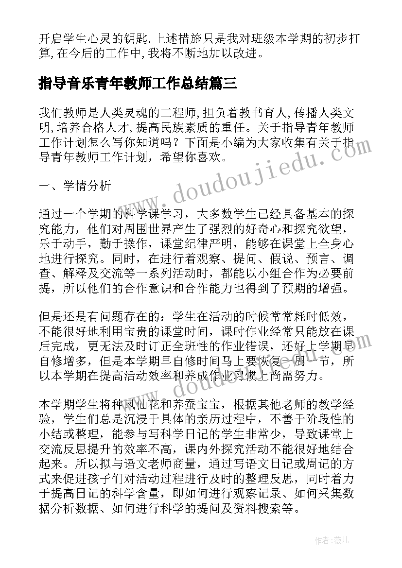 最新指导音乐青年教师工作总结(优质5篇)