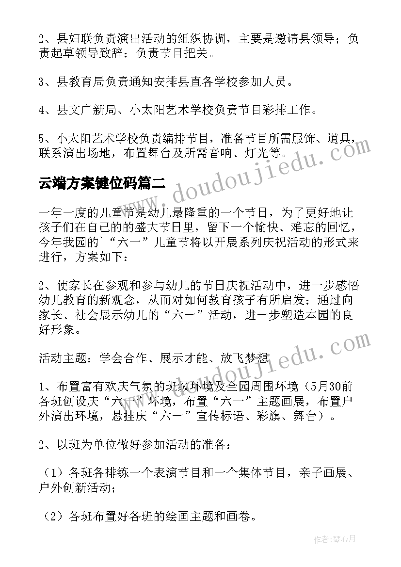 2023年云端方案键位码(优秀5篇)