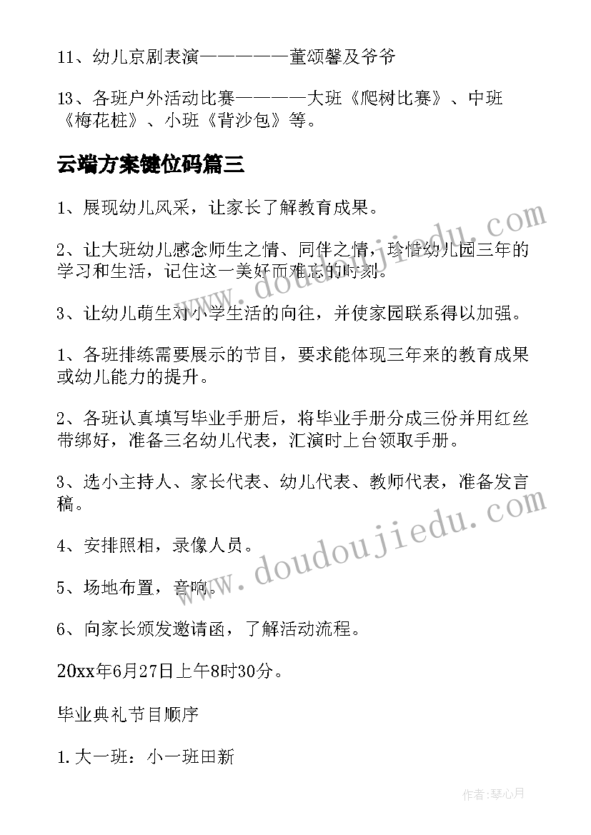 2023年云端方案键位码(优秀5篇)