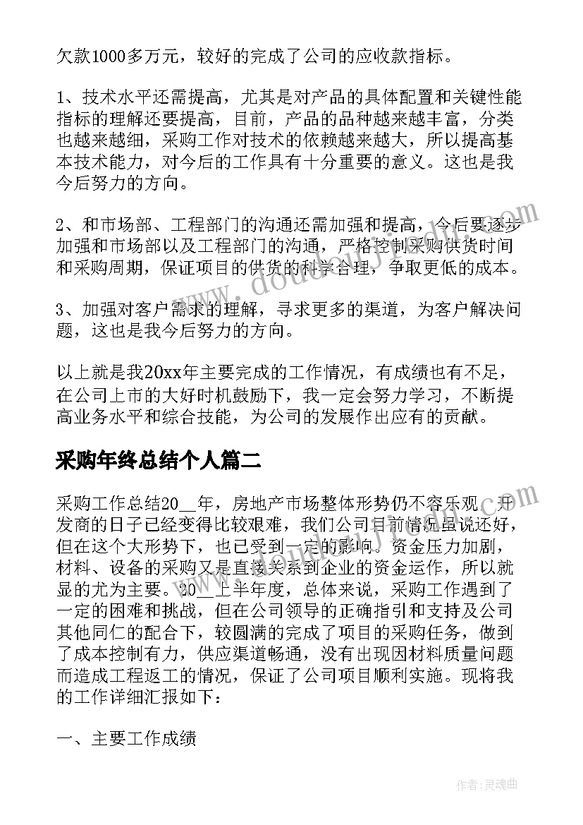 最新采购年终总结个人(优秀6篇)