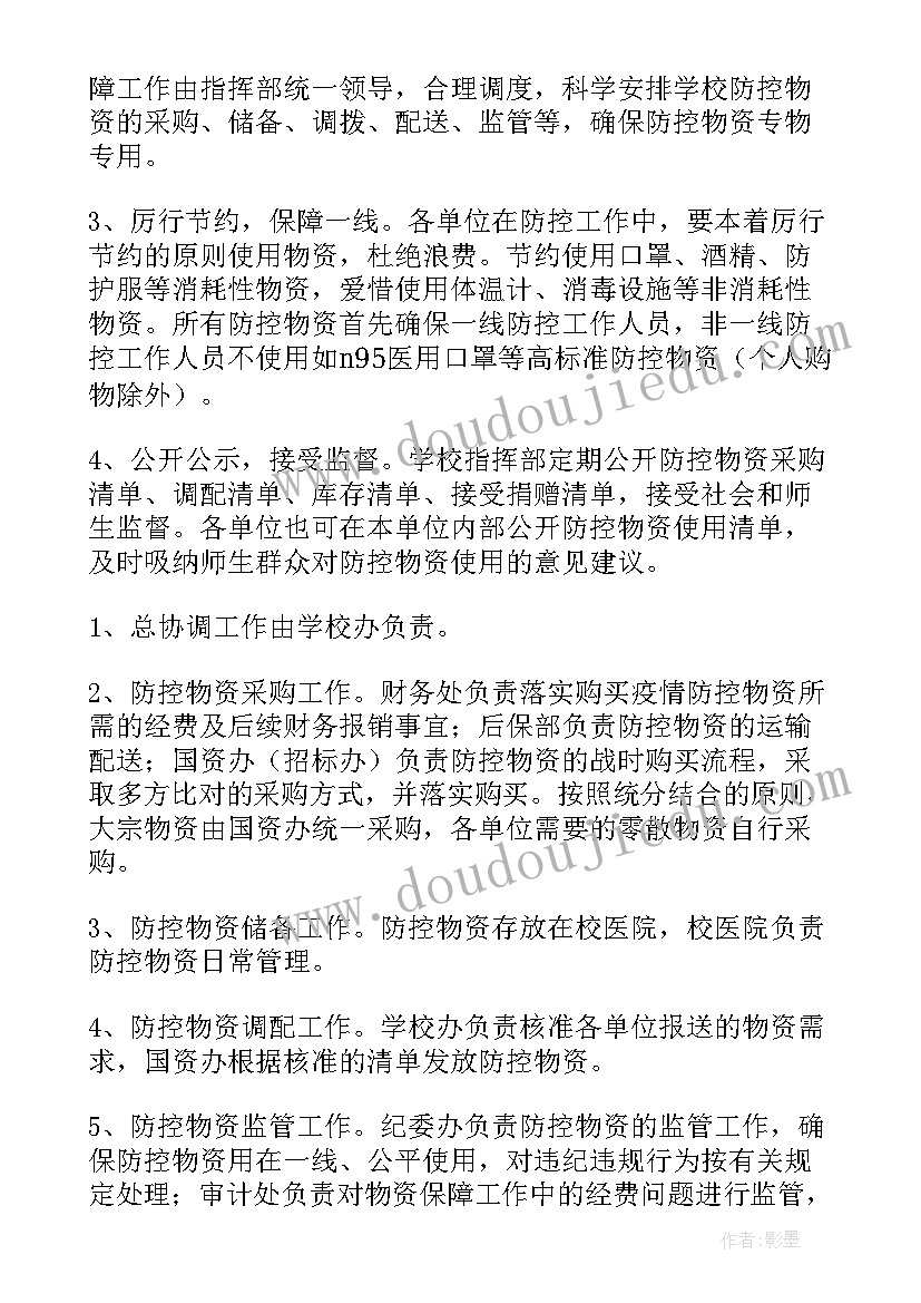 小学疫情防控物资储备方案 医院疫情防控物资储备方案(通用5篇)