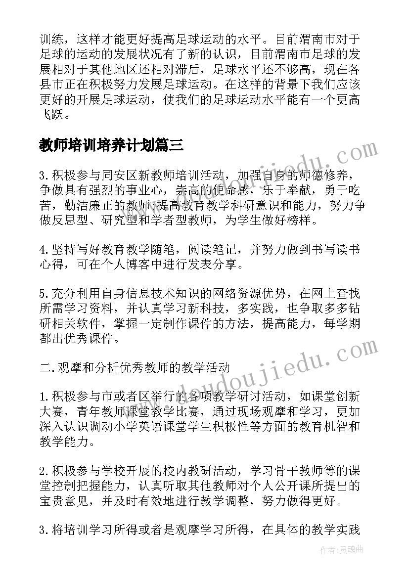 最新教师培训培养计划 兼职美术教师培训计划书(精选5篇)