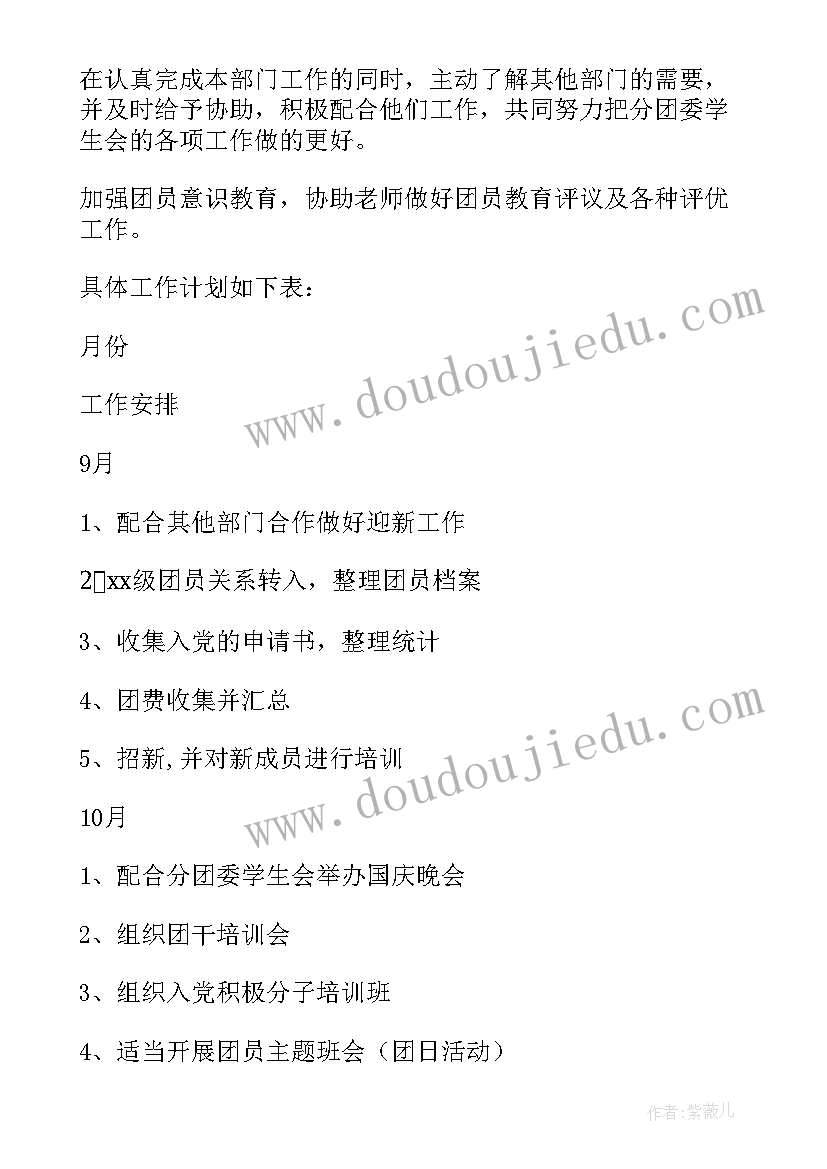 最新团委组织部工作规划 团委组织部工作总结(大全8篇)