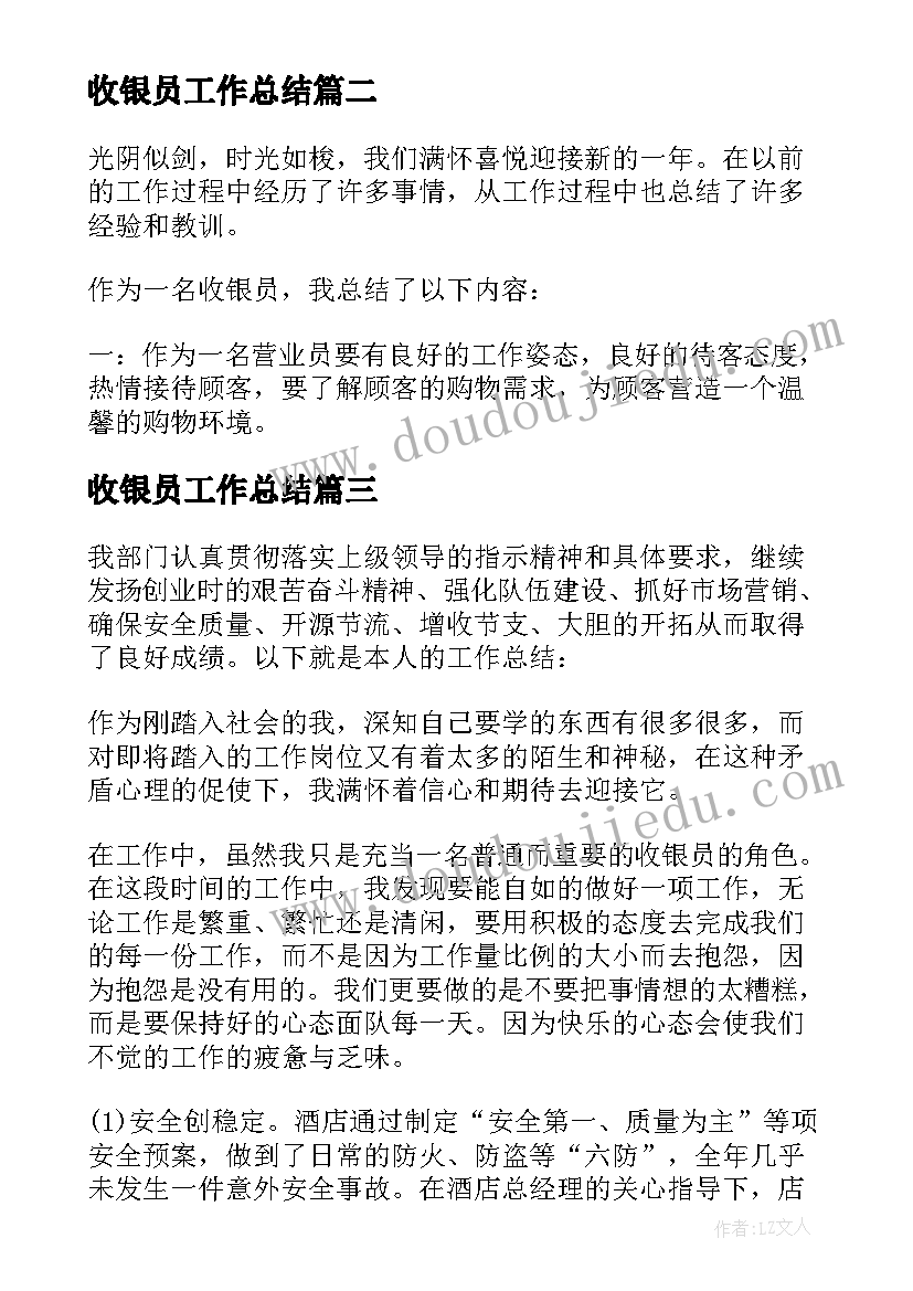 收银员工作总结(优质5篇)