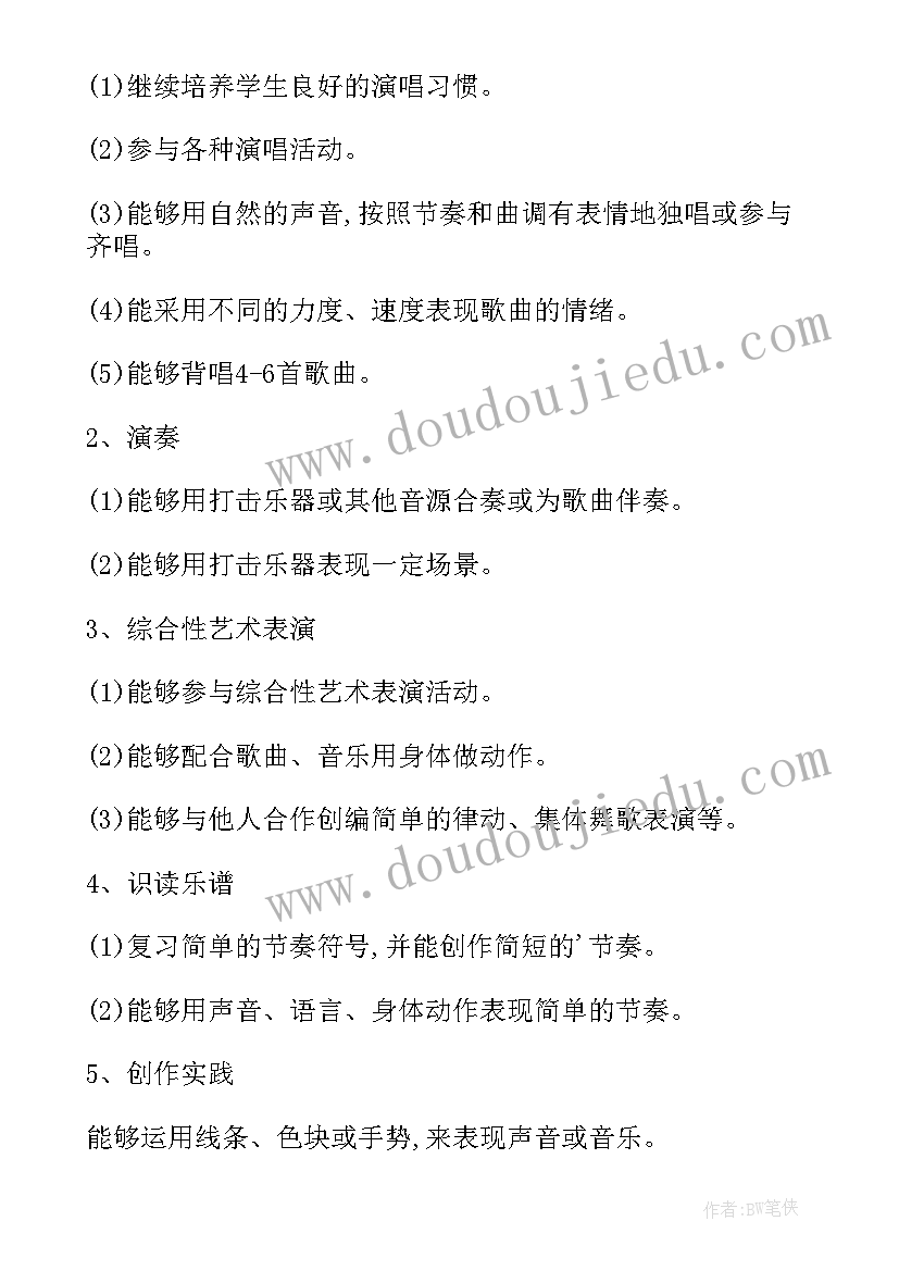 最新人教版四年级音乐教学计划(模板5篇)